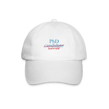 Phd Survivor Abschluss Geschenk - Baseballkappe - Weiß/Weiß - Vorne
