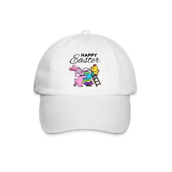 Frohe Ostern Osterfest Osterhase Osterküken Süß - Baseballkappe - Weiß/Weiß - Vorne