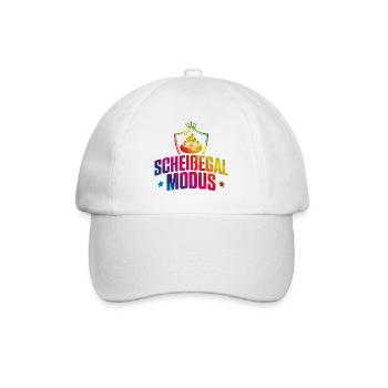 Scheißegal modus bunt - Baseballkappe - Weiß/Weiß - Vorne