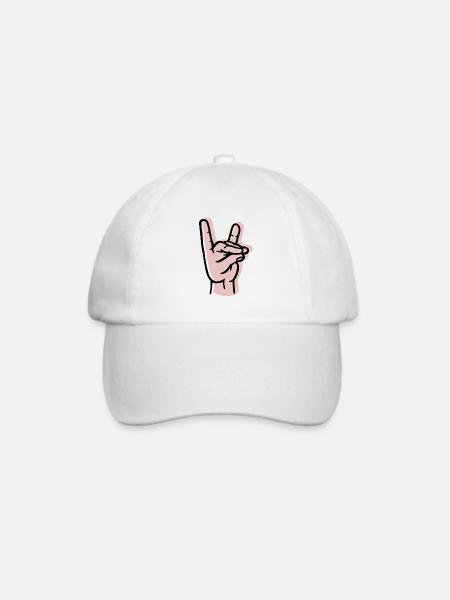 Hand - Fuchs - Versatz - Baseballkappe - Weiß/Weiß