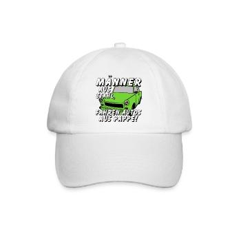 Männer aus Stahl, Auto aus Pappe ,  601 - Baseballkappe - Weiß/Weiß - Vorne