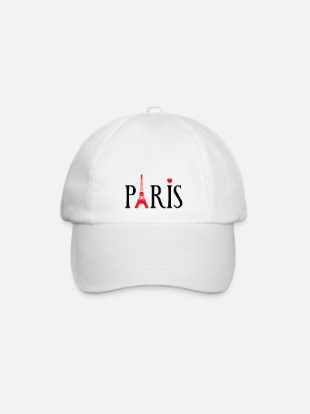 Paris Liebe - Baseballkappe - Weiß/Weiß