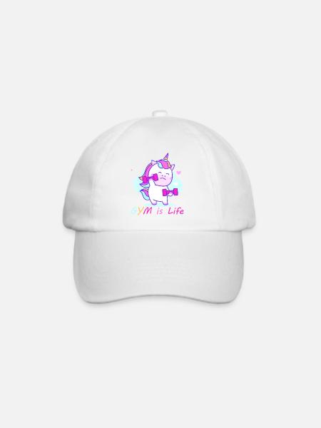 Gym Unicorn - Baseballkappe - Weiß/Weiß
