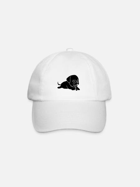 mops - Baseballkappe - Weiß/Weiß
