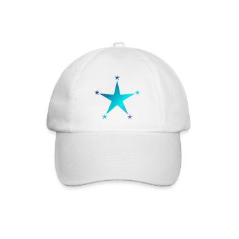blauer stern mit kleinen sternen,stern,sternen - Baseballkappe - Weiß/Weiß - Vorne