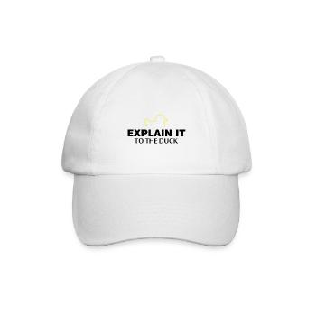 Explain it to the duck Nerd Programmierer Geschenk - Baseballkappe - Weiß/Weiß - Vorne
