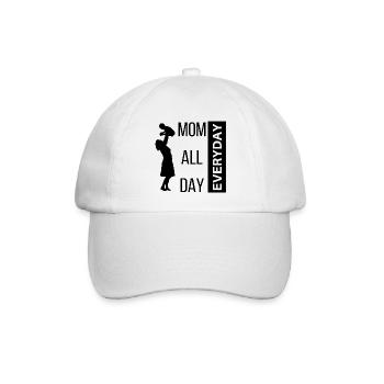 Mom All Day - Baseballkappe - Weiß/Weiß - Vorne