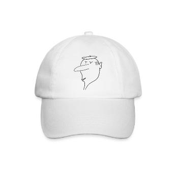 Kopf Wolfgang 128 - reine Kopfsache – schwarz - Baseballkappe - Weiß/Weiß - Vorne