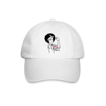 Afro Girl Powerfrau Frauenpower Strong Woman Gift - Baseballkappe - Weiß/Weiß - Vorne