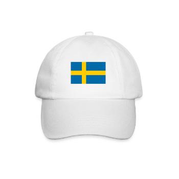 Schwedische Flagge von Schweden - Baseballkappe - Weiß/Weiß - Vorne