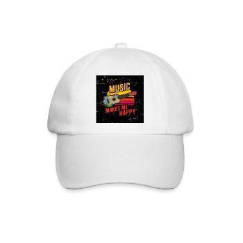Ukulele Gesichtsmaske - Baseballkappe - Weiß/Weiß - Vorne