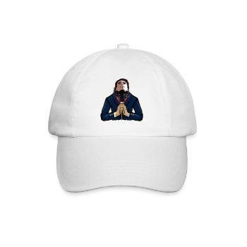 Ein Mann / Wolf mit zwei Gesichtern Design - Baseballkappe - Weiß/Weiß - Vorne