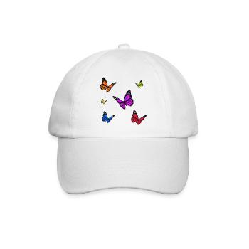 Mehrfarbiges Monarchfalter-Set - Baseballkappe - Weiß/Weiß - Vorne