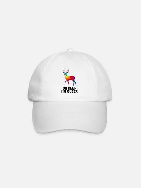 Oh deer i`m Queer LGBT Pride Month Gay - Baseballkappe - Weiß/Weiß