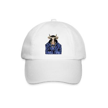 Boss Cow - Mafia Styled Animals - Baseballkappe - Weiß/Weiß - Vorne