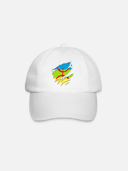 Amazigh Flagge (Amazigh innen) - Baseballkappe - Weiß/Weiß