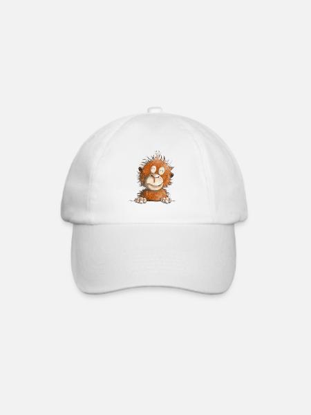 Lustiger Affe I Affenbaby I Orang Utan Baby - Baseballkappe - Weiß/Weiß