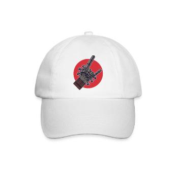 Rockgitarre E-Gitarre Gitarre Hardrock Hard Rock - Baseballkappe - Weiß/Weiß - Vorne