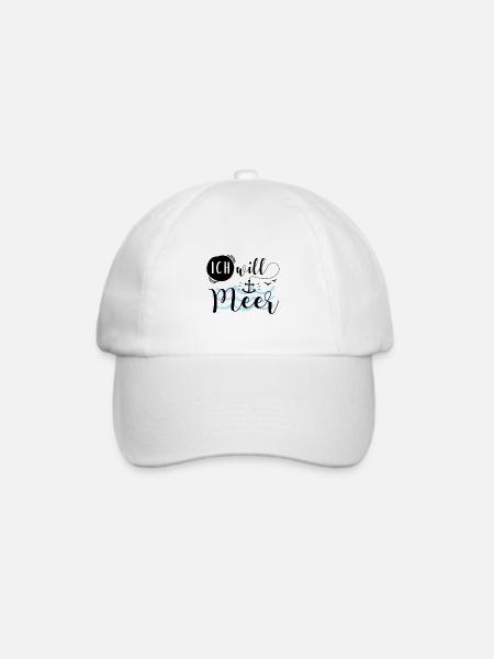 Ich will Meer - Baseballkappe - Weiß/Weiß