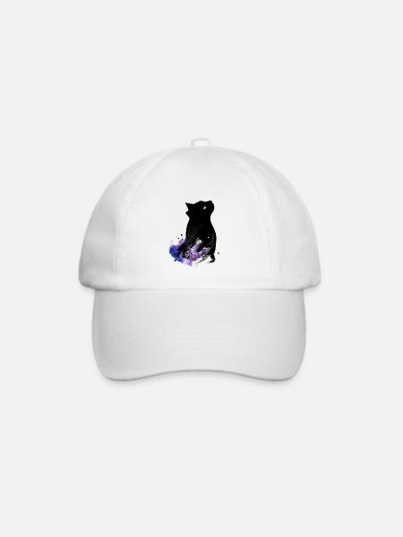 Black Cat - Baseballkappe - Weiß/Weiß