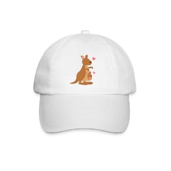 Süßes Känguru und Joey - Baseballkappe - Weiß/Weiß - Vorne