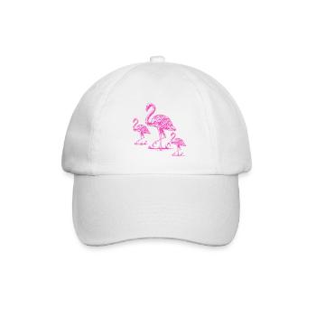 Pink Flamingo - Baseballkappe - Weiß/Weiß - Vorne