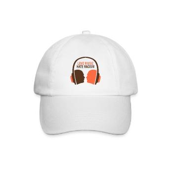 Love Music hate Racism Anti Rassismus Toleranz - Baseballkappe - Weiß/Weiß - Vorne