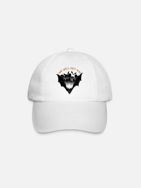 Fledermaus - Baseballkappe - Weiß/Weiß
