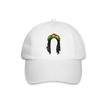 Rasta Rastafari Reggae Jamaika Chillen Haare Jah - Baseballkappe - Weiß/Weiß - Vorne