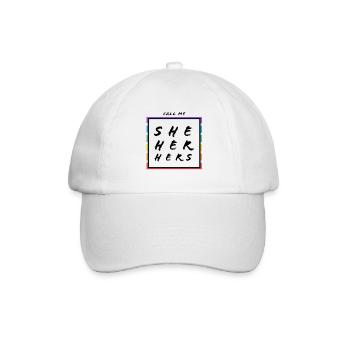 Pride - she, her, hers - Baseballkappe - Weiß/Weiß - Vorne