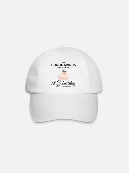 18 Geburtstag 2020 Corona 18. Geschenk Birthday - Baseballkappe - Weiß/Weiß