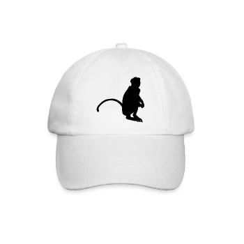 Neugieriger Affe - Baseballkappe - Weiß/Weiß - Vorne