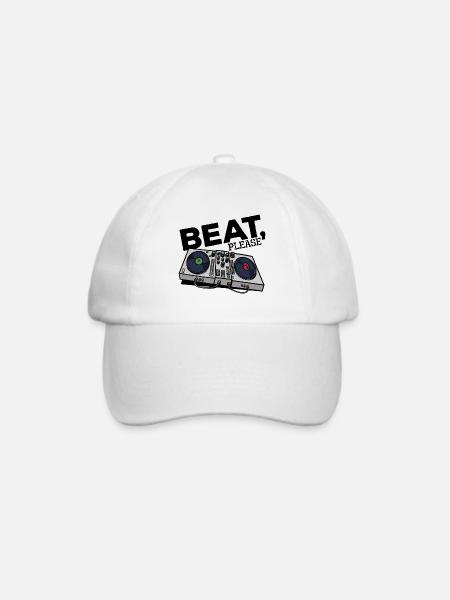 MC Beatbox Turntable Scratchen Hip Hop Musik Rap - Baseballkappe - Weiß/Weiß