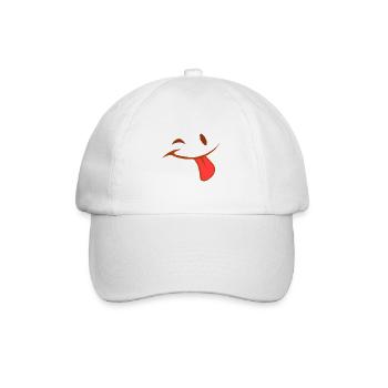 Zunge Gesicht Mimik Smilie Zwinkern Geschenk Frech - Baseballkappe - Weiß/Weiß - Vorne