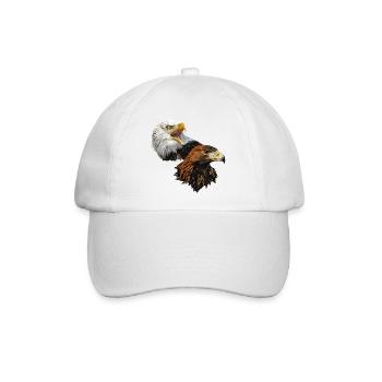 Amerikanischer Pigargo und Steinadler - Baseballkappe - Weiß/Weiß - Vorne