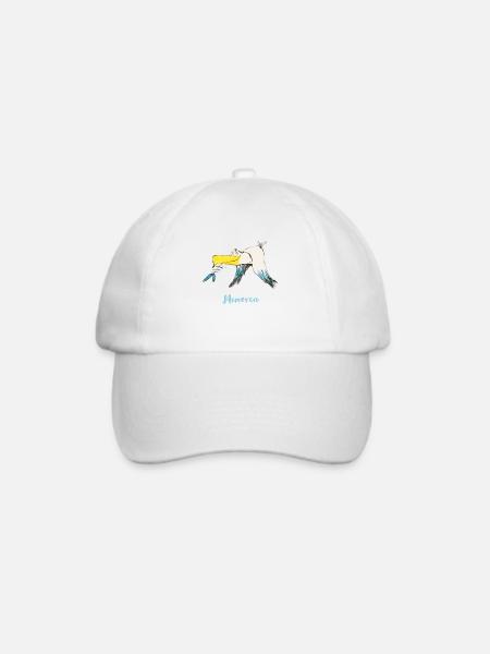 Lustige Menorca Moewe - Baseballkappe - Weiß/Weiß
