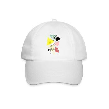 Hippe abstrakte, geometrische Formen & Shapes - Baseballkappe - Weiß/Weiß - Vorne
