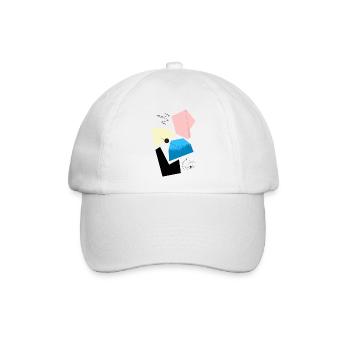 Abstrakte geometrische Formen & Shapes - Baseballkappe - Weiß/Weiß - Vorne