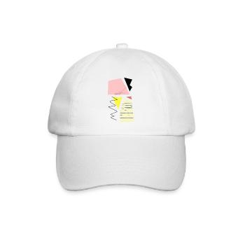 Hippe abstrakte, geometrische Formen & Shapes - Baseballkappe - Weiß/Weiß - Vorne