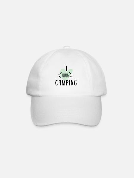 I love Camping - Baseballkappe - Weiß/Weiß