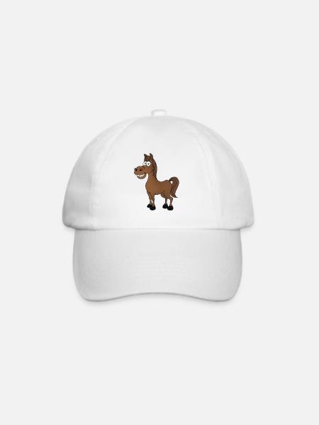 Lustiges Pferd - Baseballkappe - Weiß/Weiß