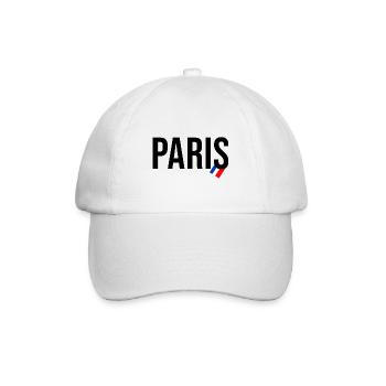 Paris Frankreich Liebesstadt blaue weiße rote Fahne - Baseballkappe - Weiß/Weiß - Vorne