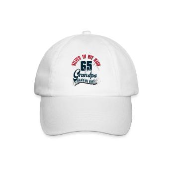 Opa, 65. Geburtstag, 65 Jahre, Geschenk - Baseballkappe - Weiß/Weiß - Vorne