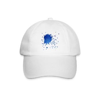 Kleckse in Blau - Baseballkappe - Weiß/Weiß - Vorne