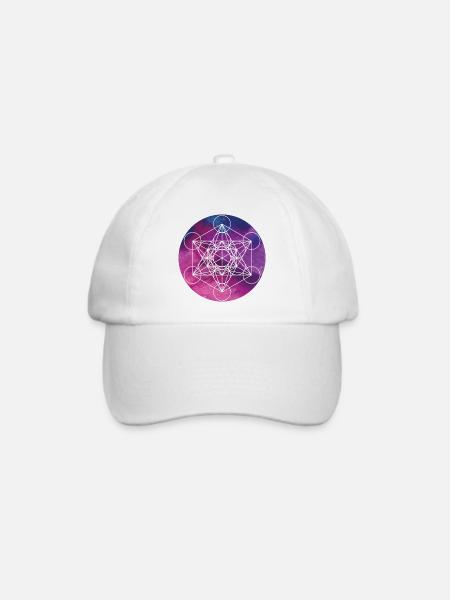 Metatrons Würfel - Baseballkappe - Weiß/Weiß