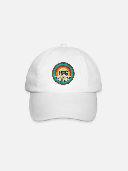 Camping Vintage Design / Geschenkidee - Baseballkappe - Weiß/Weiß