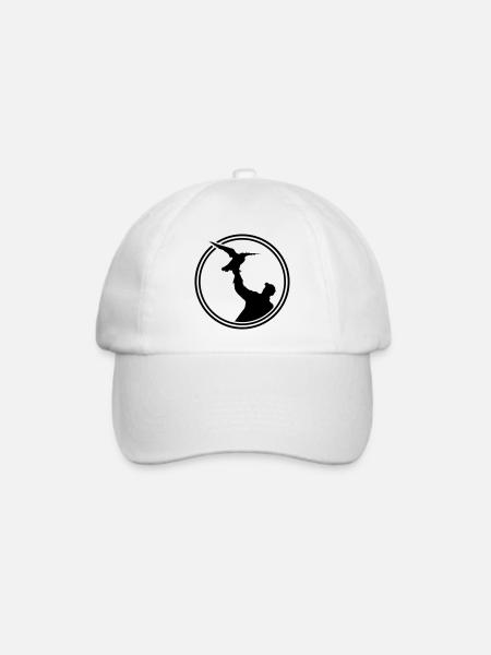 falknerei silhouette icon logo - Baseballkappe - Weiß/Weiß
