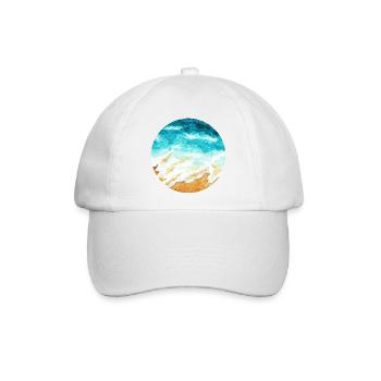 Meer & Strand | Acryl-Kunstdruck | rund - Baseballkappe - Weiß/Weiß - Vorne