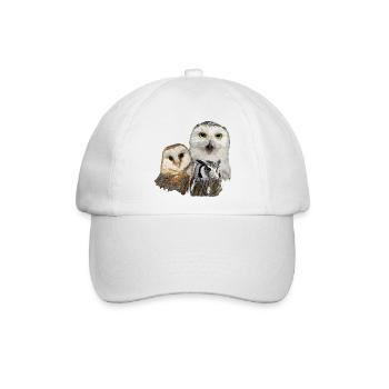 Nächtliche Raubvögel - Baseballkappe - Weiß/Weiß - Vorne