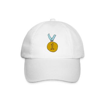 1. Platz Medaille Siegerehrung Gewinner Geschenk - Baseballkappe - Weiß/Weiß - Vorne